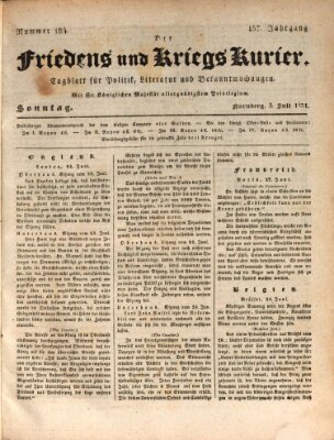 Der Friedens- u. Kriegs-Kurier (Nürnberger Friedens- und Kriegs-Kurier) Sonntag 3. Juli 1831