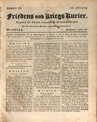 Der Friedens- u. Kriegs-Kurier (Nürnberger Friedens- und Kriegs-Kurier) Dienstag 5. Juli 1831