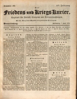 Der Friedens- u. Kriegs-Kurier (Nürnberger Friedens- und Kriegs-Kurier) Donnerstag 7. Juli 1831