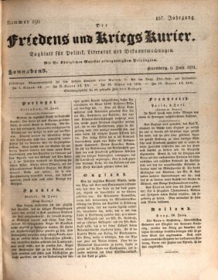 Der Friedens- u. Kriegs-Kurier (Nürnberger Friedens- und Kriegs-Kurier) Samstag 9. Juli 1831