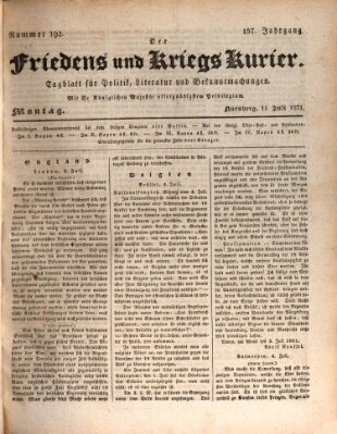 Der Friedens- u. Kriegs-Kurier (Nürnberger Friedens- und Kriegs-Kurier) Montag 11. Juli 1831