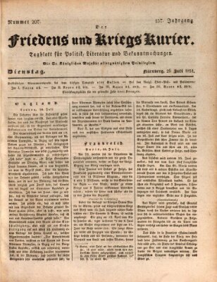 Der Friedens- u. Kriegs-Kurier (Nürnberger Friedens- und Kriegs-Kurier) Dienstag 26. Juli 1831