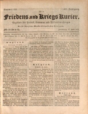 Der Friedens- u. Kriegs-Kurier (Nürnberger Friedens- und Kriegs-Kurier) Mittwoch 27. Juli 1831
