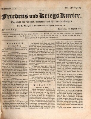 Der Friedens- u. Kriegs-Kurier (Nürnberger Friedens- und Kriegs-Kurier) Freitag 12. August 1831