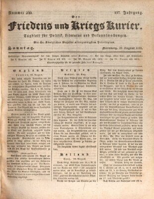 Der Friedens- u. Kriegs-Kurier (Nürnberger Friedens- und Kriegs-Kurier) Sonntag 28. August 1831