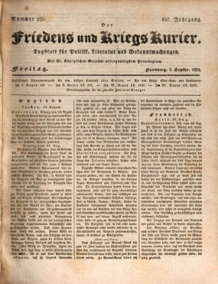 Der Friedens- u. Kriegs-Kurier (Nürnberger Friedens- und Kriegs-Kurier) Freitag 2. September 1831