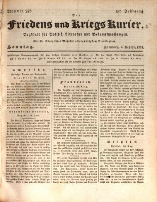 Der Friedens- u. Kriegs-Kurier (Nürnberger Friedens- und Kriegs-Kurier) Sonntag 4. September 1831