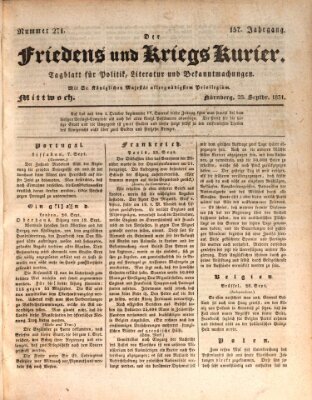 Der Friedens- u. Kriegs-Kurier (Nürnberger Friedens- und Kriegs-Kurier) Mittwoch 28. September 1831