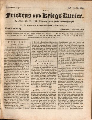 Der Friedens- u. Kriegs-Kurier (Nürnberger Friedens- und Kriegs-Kurier) Donnerstag 6. Oktober 1831