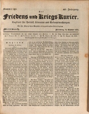 Der Friedens- u. Kriegs-Kurier (Nürnberger Friedens- und Kriegs-Kurier) Mittwoch 19. Oktober 1831