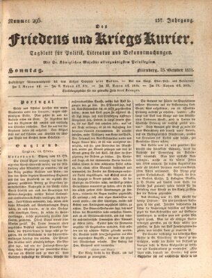 Der Friedens- u. Kriegs-Kurier (Nürnberger Friedens- und Kriegs-Kurier) Sonntag 23. Oktober 1831