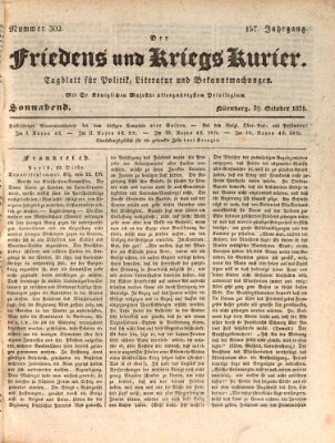 Der Friedens- u. Kriegs-Kurier (Nürnberger Friedens- und Kriegs-Kurier) Samstag 29. Oktober 1831