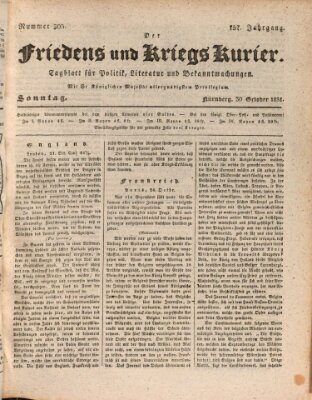 Der Friedens- u. Kriegs-Kurier (Nürnberger Friedens- und Kriegs-Kurier) Sonntag 30. Oktober 1831