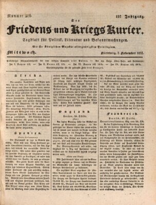 Der Friedens- u. Kriegs-Kurier (Nürnberger Friedens- und Kriegs-Kurier) Mittwoch 2. November 1831