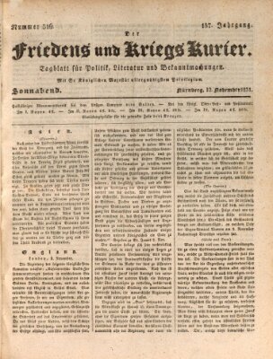 Der Friedens- u. Kriegs-Kurier (Nürnberger Friedens- und Kriegs-Kurier) Samstag 12. November 1831