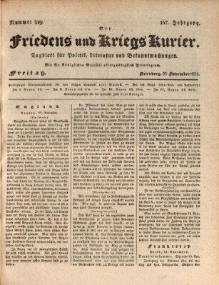 Der Friedens- u. Kriegs-Kurier (Nürnberger Friedens- und Kriegs-Kurier) Freitag 25. November 1831