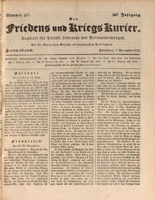 Der Friedens- u. Kriegs-Kurier (Nürnberger Friedens- und Kriegs-Kurier) Samstag 3. Dezember 1831