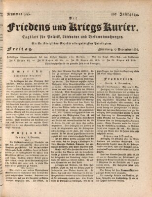 Der Friedens- u. Kriegs-Kurier (Nürnberger Friedens- und Kriegs-Kurier) Freitag 9. Dezember 1831