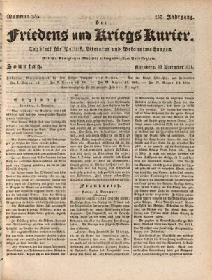 Der Friedens- u. Kriegs-Kurier (Nürnberger Friedens- und Kriegs-Kurier) Sonntag 11. Dezember 1831