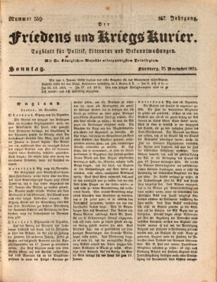 Der Friedens- u. Kriegs-Kurier (Nürnberger Friedens- und Kriegs-Kurier) Sonntag 25. Dezember 1831