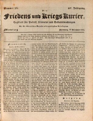 Der Friedens- u. Kriegs-Kurier (Nürnberger Friedens- und Kriegs-Kurier) Montag 26. Dezember 1831