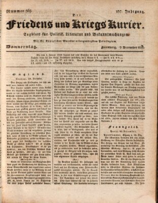 Der Friedens- u. Kriegs-Kurier (Nürnberger Friedens- und Kriegs-Kurier) Freitag 9. Dezember 1831