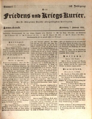 Der Friedens- u. Kriegs-Kurier (Nürnberger Friedens- und Kriegs-Kurier) Samstag 7. Januar 1832