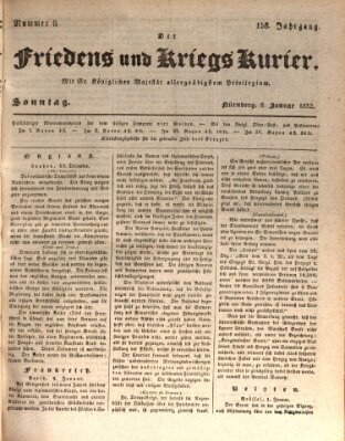 Der Friedens- u. Kriegs-Kurier (Nürnberger Friedens- und Kriegs-Kurier) Sonntag 8. Januar 1832