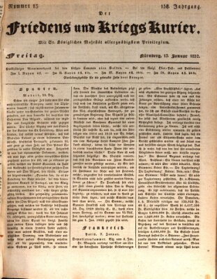 Der Friedens- u. Kriegs-Kurier (Nürnberger Friedens- und Kriegs-Kurier) Freitag 13. Januar 1832