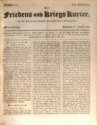 Der Friedens- u. Kriegs-Kurier (Nürnberger Friedens- und Kriegs-Kurier) Freitag 27. Januar 1832