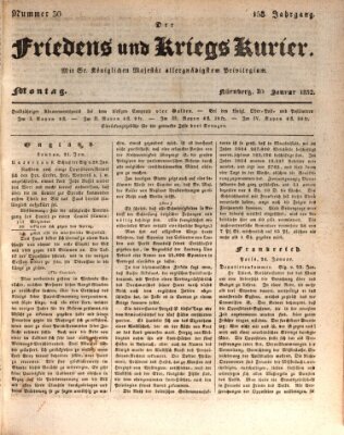 Der Friedens- u. Kriegs-Kurier (Nürnberger Friedens- und Kriegs-Kurier) Montag 30. Januar 1832