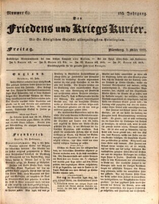 Der Friedens- u. Kriegs-Kurier (Nürnberger Friedens- und Kriegs-Kurier) Freitag 2. März 1832