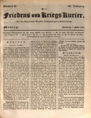 Der Friedens- u. Kriegs-Kurier (Nürnberger Friedens- und Kriegs-Kurier) Montag 5. März 1832