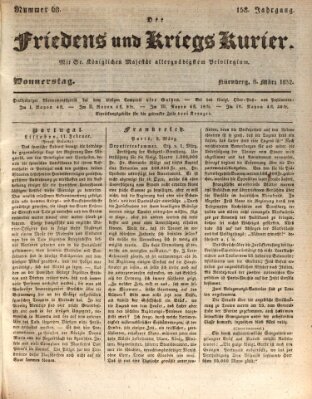 Der Friedens- u. Kriegs-Kurier (Nürnberger Friedens- und Kriegs-Kurier) Donnerstag 8. März 1832