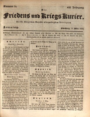 Der Friedens- u. Kriegs-Kurier (Nürnberger Friedens- und Kriegs-Kurier) Sonntag 11. März 1832