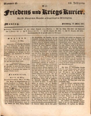 Der Friedens- u. Kriegs-Kurier (Nürnberger Friedens- und Kriegs-Kurier) Montag 26. März 1832