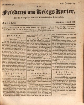 Der Friedens- u. Kriegs-Kurier (Nürnberger Friedens- und Kriegs-Kurier) Sonntag 1. April 1832