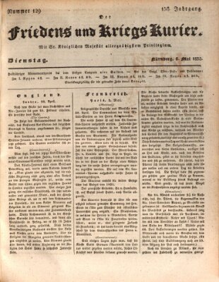 Der Friedens- u. Kriegs-Kurier (Nürnberger Friedens- und Kriegs-Kurier) Dienstag 8. Mai 1832