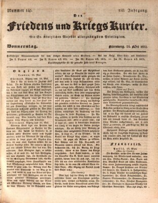 Der Friedens- u. Kriegs-Kurier (Nürnberger Friedens- und Kriegs-Kurier) Donnerstag 24. Mai 1832