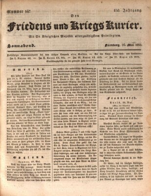 Der Friedens- u. Kriegs-Kurier (Nürnberger Friedens- und Kriegs-Kurier) Samstag 26. Mai 1832