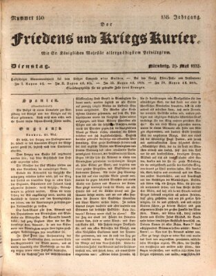 Der Friedens- u. Kriegs-Kurier (Nürnberger Friedens- und Kriegs-Kurier) Dienstag 29. Mai 1832