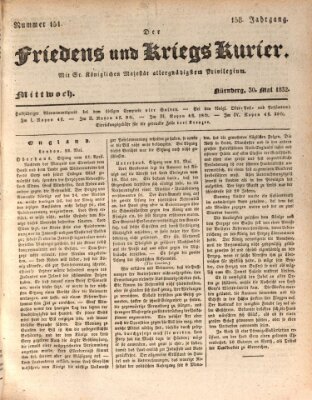 Der Friedens- u. Kriegs-Kurier (Nürnberger Friedens- und Kriegs-Kurier) Mittwoch 30. Mai 1832