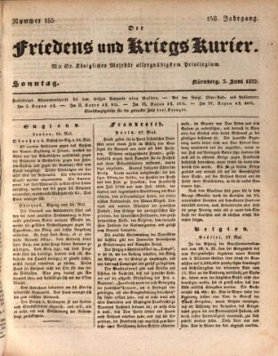 Der Friedens- u. Kriegs-Kurier (Nürnberger Friedens- und Kriegs-Kurier) Sonntag 3. Juni 1832