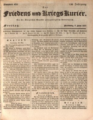 Der Friedens- u. Kriegs-Kurier (Nürnberger Friedens- und Kriegs-Kurier) Freitag 8. Juni 1832