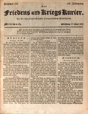 Der Friedens- u. Kriegs-Kurier (Nürnberger Friedens- und Kriegs-Kurier) Mittwoch 27. Juni 1832