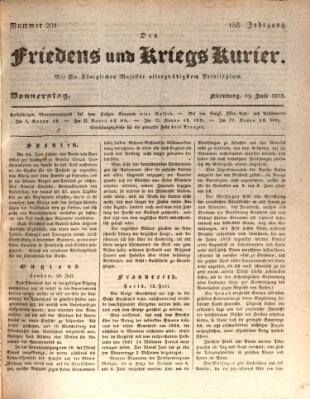 Der Friedens- u. Kriegs-Kurier (Nürnberger Friedens- und Kriegs-Kurier) Donnerstag 19. Juli 1832