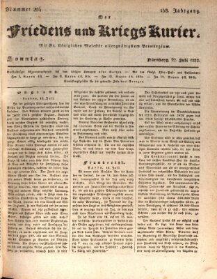 Der Friedens- u. Kriegs-Kurier (Nürnberger Friedens- und Kriegs-Kurier) Sonntag 22. Juli 1832