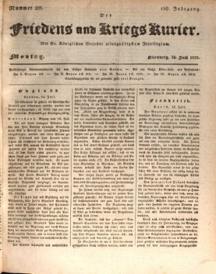 Der Friedens- u. Kriegs-Kurier (Nürnberger Friedens- und Kriegs-Kurier) Montag 23. Juli 1832