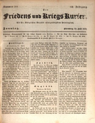 Der Friedens- u. Kriegs-Kurier (Nürnberger Friedens- und Kriegs-Kurier) Sonntag 29. Juli 1832