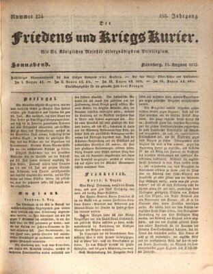 Der Friedens- u. Kriegs-Kurier (Nürnberger Friedens- und Kriegs-Kurier) Samstag 11. August 1832